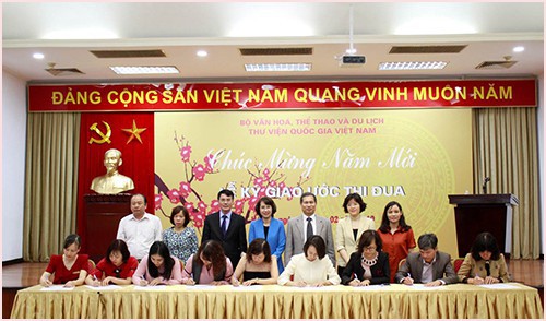 Thư viện Quốc gia Việt Nam tổ chức gặp mặt đầu Xuân 2019 và Lễ Ký giao ước thi đua - Ảnh 1.