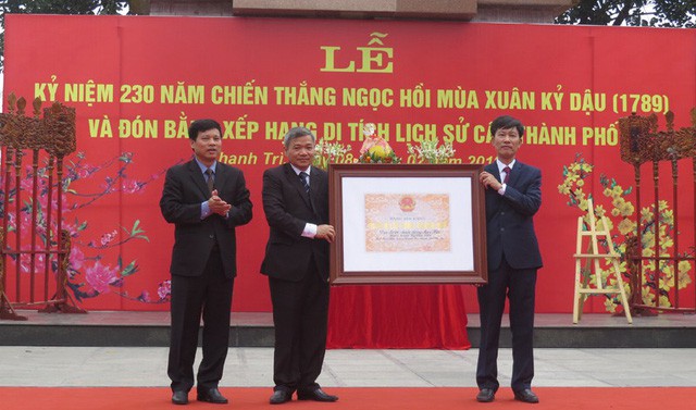 Khu di tích kỷ niệm chiến thắng Ngọc Hồi đón nhận Bằng xếp hạng di tích lịch sử cấp Thành phố - Ảnh 1.