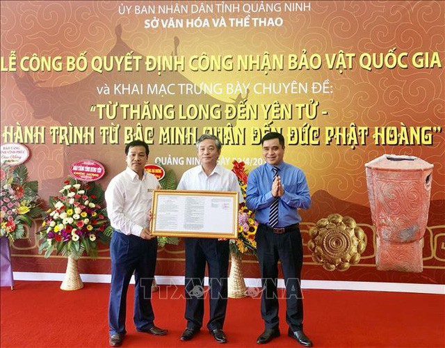 Công nhận Bảo vật quốc gia Bình gốm Đầu Rằm và Hộp vàng Ngọa Vân - Yên Tử  - Ảnh 1.