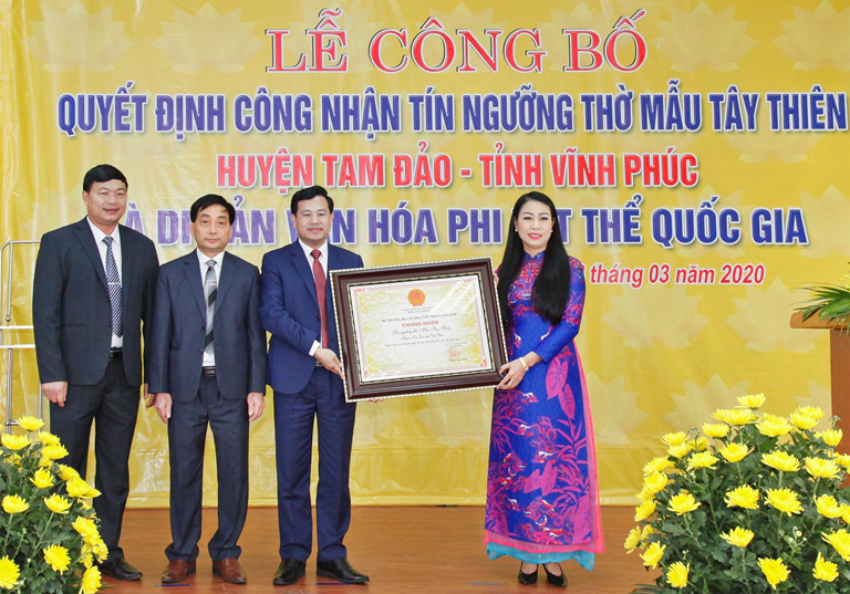 Tín ngưỡng thờ Mẫu Tây Thiên được công nhận di sản văn hóa phi vật thể quốc gia - Ảnh 1.