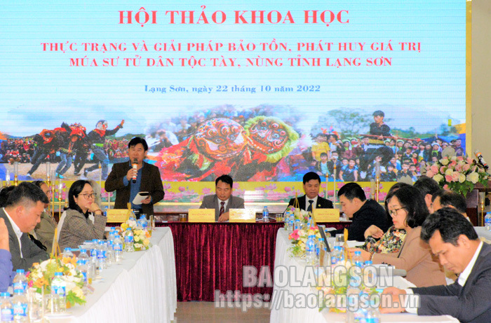 Hội thảo khoa học: Thực trạng và giải pháp bảo tồn, phát huy giá trị múa sư tử dân tộc Tày, Nùng tỉnh Lạng Sơn - Ảnh 1.