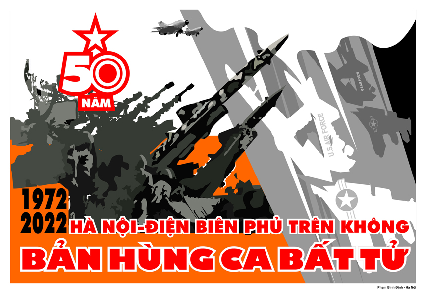 Phát hành tranh cổ động tuyên truyền kỷ niệm 50 năm Chiến thắng Hà Nội – Điện Biên Phủ trên không - Ảnh 2.
