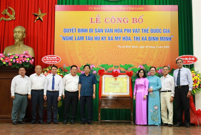 Vĩnh Long: Nghề làm tàu hũ ky được công nhận là Di sản văn hóa phi vật thể quốc gia - Ảnh 1.