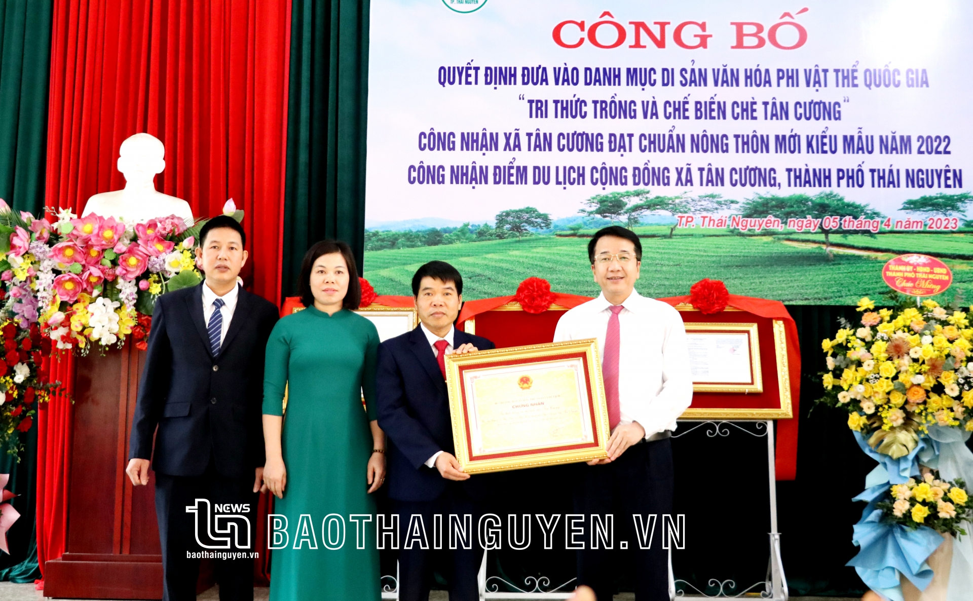 Thái Nguyên: Công bố di sản văn hóa phi vật thể quốc gia “Tri thức trồng và chế biến Chè Tân Cương” - Ảnh 1.