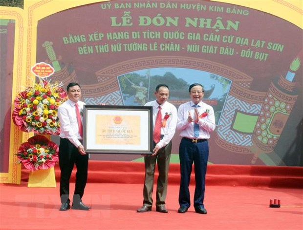 Hà Nam đón nhận Bằng xếp hạng Di tích Quốc gia Căn cứ địa Lạt Sơn - Ảnh 1.