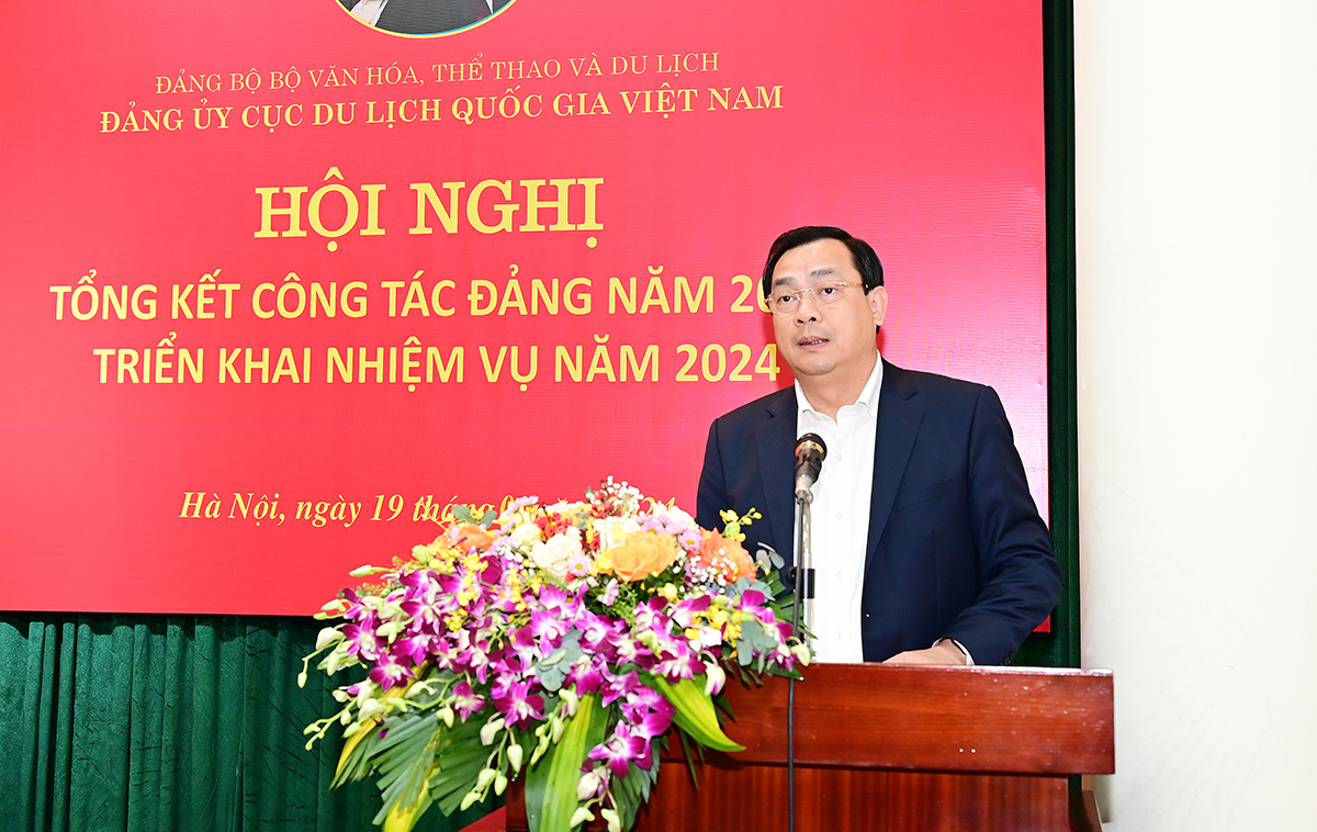 Đảng ủy Cục Du lịch Quốc gia Việt Nam tổ chức Hội nghị tổng kết công tác Đảng năm 2023, triển khai nhiệm vụ năm 2024 - Ảnh 1.