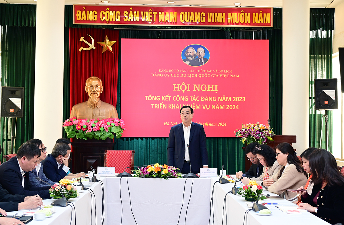 Đảng ủy Cục Du lịch Quốc gia Việt Nam tổ chức Hội nghị tổng kết công tác Đảng năm 2023, triển khai nhiệm vụ năm 2024 - Ảnh 6.