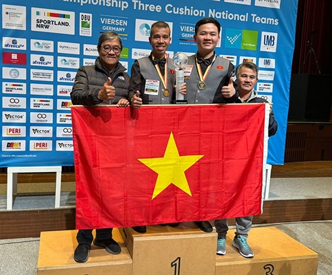 Việt Nam vô địch giải Billiards Carom 3 băng đồng đội thế giới - Ảnh 3.