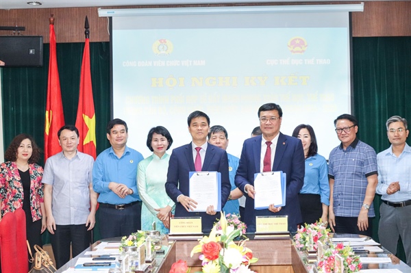 Công đoàn Viên chức Việt Nam và Cục TDTT ký kết Chương trình phối hợp giai đoạn 2024 – 2028 - Ảnh 1.