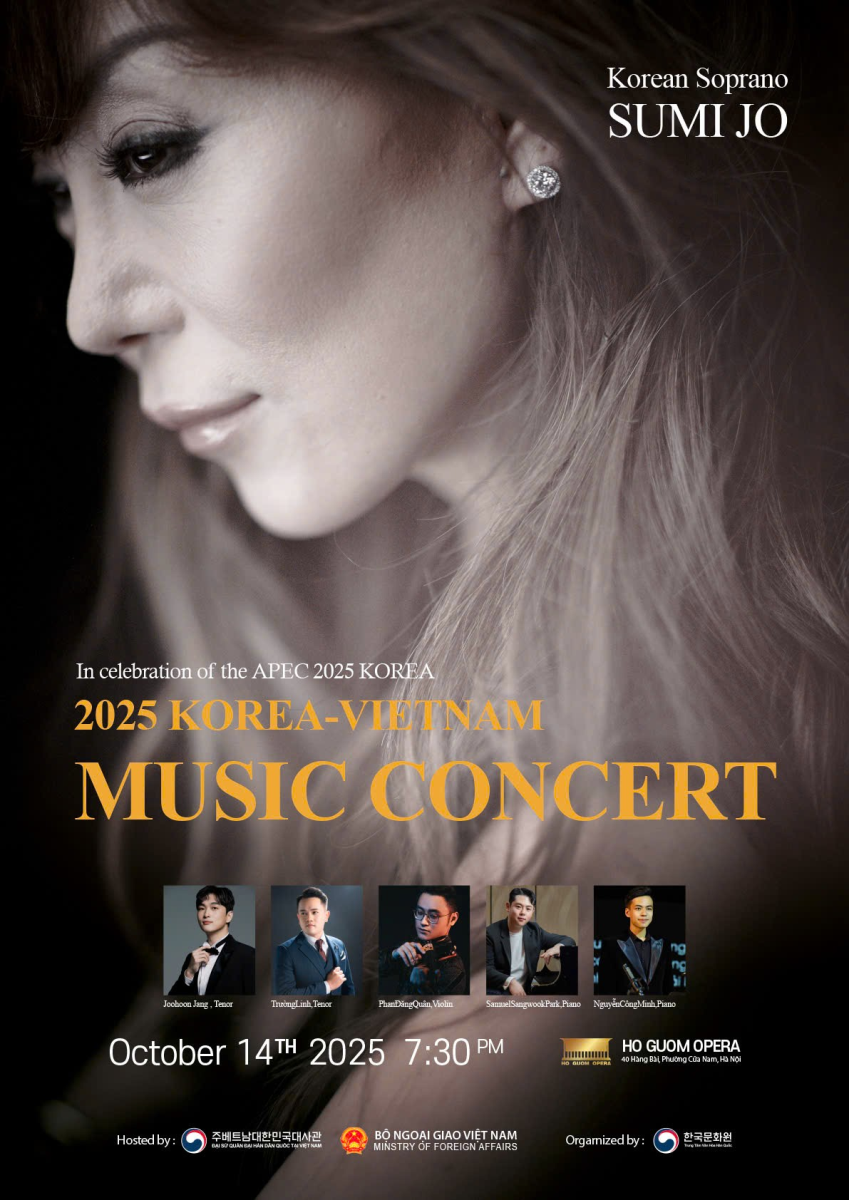 Hòa nhạc Việt Nam-Hàn Quốc tại Hà Nội với Sumi Jo chào mừng APEC 2025 Korea - Ảnh 1. Hòa nhạc Việt Nam-Hàn Quốc tại Hà Nội với Sumi Jo chào mừng APEC 2025 Korea - Ảnh 1.