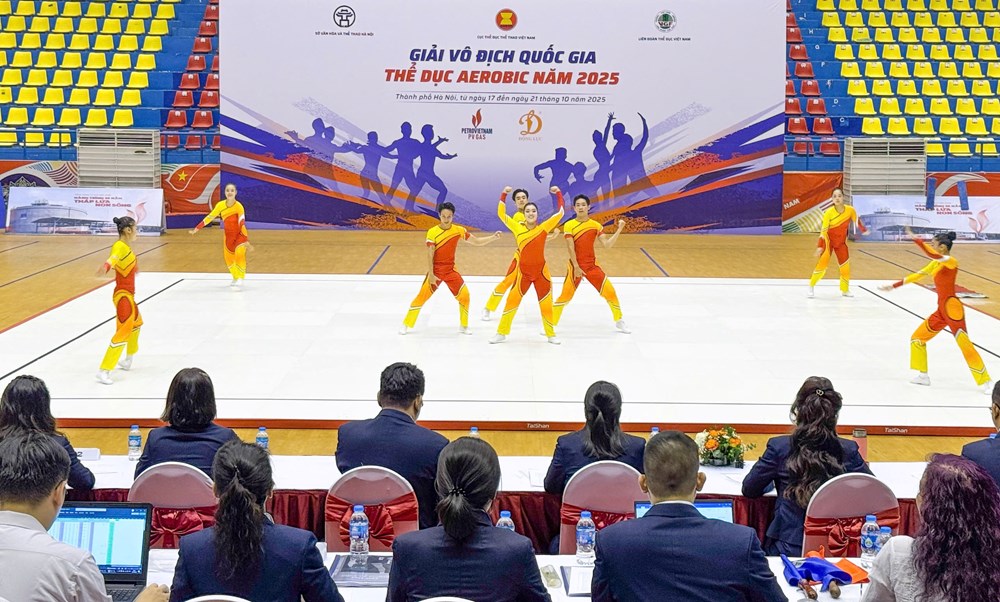 Giải vô địch quốc gia Thể dục Aerobic: Hướng tới SEA Games 33 với kỳ vọng mới - Ảnh 3. Giải vô địch quốc gia Thể dục Aerobic: Hướng tới SEA Games 33 với kỳ vọng mới - Ảnh 3.