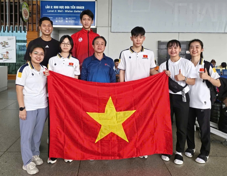 Taekwondo Việt Nam chính thức lên đường tham dự Đại hội thể thao Trẻ châu Á lần thứ 3 - Ảnh 1. Taekwondo Việt Nam chính thức lên đường tham dự Đại hội thể thao Trẻ châu Á lần thứ 3 - Ảnh 1.