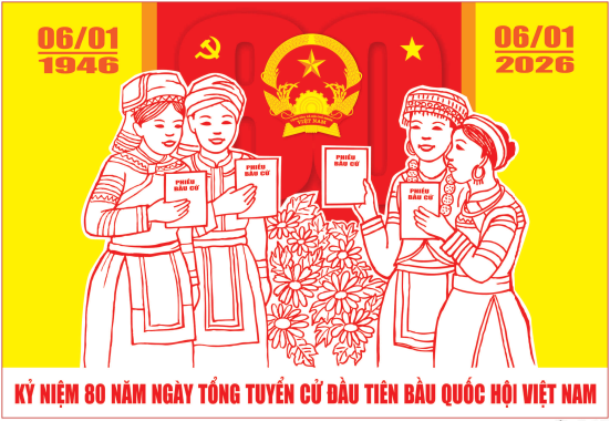 Phê duyệt mẫu tranh cổ động để sử dụng chính thức trong các hoạt động tuyên truyền kỷ niệm 80 năm Ngày Tổng tuyển cử đầu tiên bầu Quốc hội Việt Nam - Ảnh 1. Phê duyệt mẫu tranh cổ động để sử dụng chính thức trong các hoạt động tuyên truyền kỷ niệm 80 năm Ngày Tổng tuyển cử đầu tiên bầu Quốc hội Việt Nam - Ảnh 1.