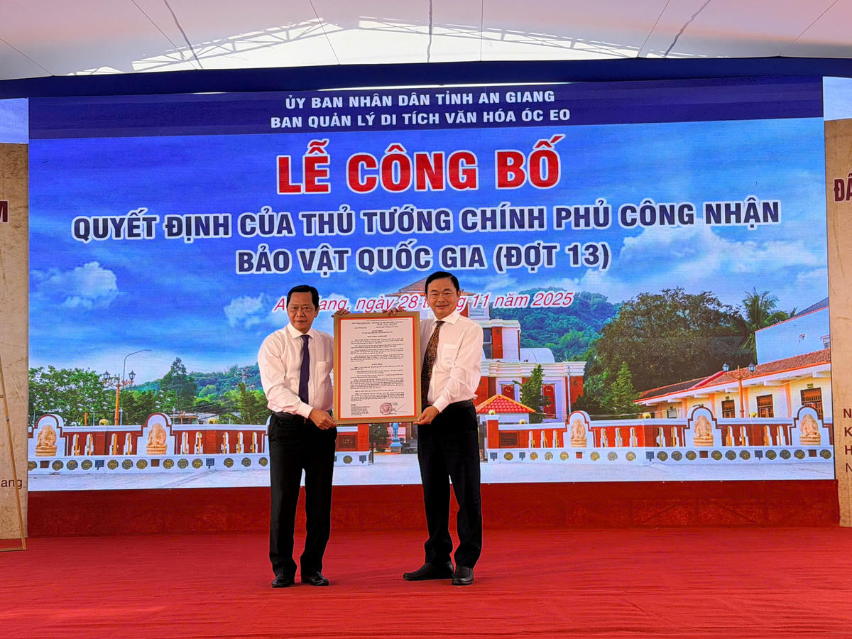 An Giang công bố hai bảo vật Quốc gia mới thuộc Văn hóa Óc Eo - Ảnh 1.