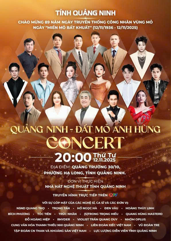 20 000 gratisbiljetter till konserten Phát hành trực tuyến 20.000 vé mời miễn phí tham dự Concert "Quảng Ninh - Đất mỏ anh hùng" - Ảnh 1.