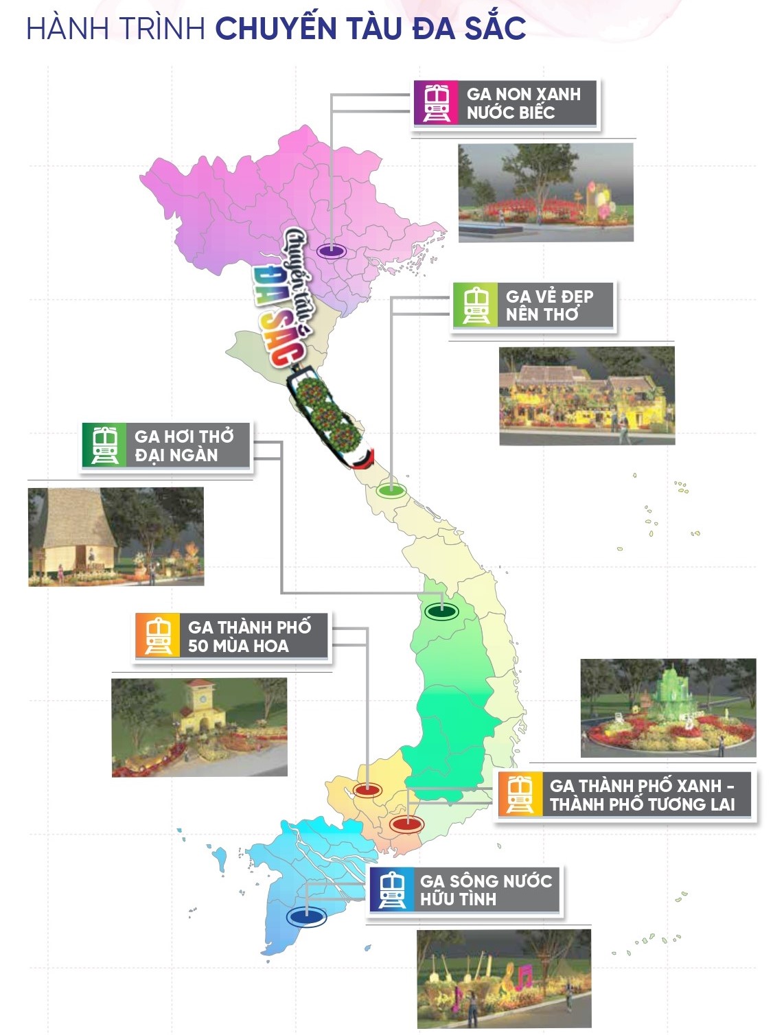 „A színes vonat” – ihletforrás a 2025-ös Ho Si Minh-városi Orchideafesztiválhoz – 2. kép. "Chuyến tàu đa sắc"- nguồn cảm hứng cho Festival Hoa Lan Tp. Hồ Chí Minh năm 2025 - Ảnh 2.