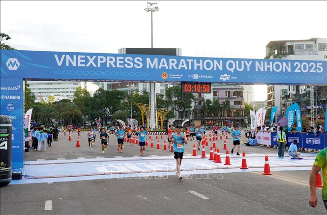 12.000 vận động viên tranh tài tại giải chạy VnExpress Marathon Quy Nhơn 2025 - Ảnh 2. 12.000 vận động viên tranh tài tại giải chạy VnExpress Marathon Quy Nhơn 2025 - Ảnh 2.
