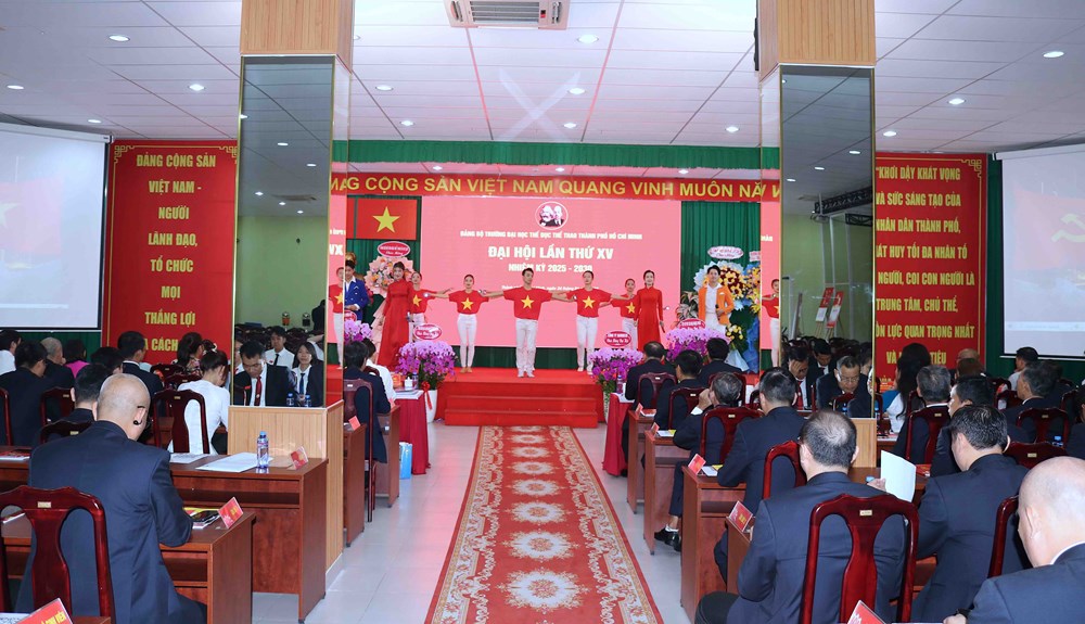 Trường Đại học TDTT TP.HCM tổ chức thành công Đại hội Đảng bộ nhiệm kỳ 2025–2030 - Ảnh 1. Trường Đại học TDTT TP.HCM tổ chức thành công Đại hội Đảng bộ nhiệm kỳ 2025–2030 - Ảnh 1.
