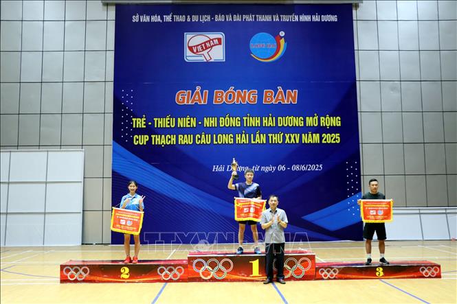 Hải Dương đoạt nhất toàn đoàn Giải bóng bàn trẻ, thiếu niên, nhi đồng mở rộng - Ảnh 1. Hải Dương đoạt nhất toàn đoàn Giải bóng bàn trẻ, thiếu niên, nhi đồng mở rộng - Ảnh 1.