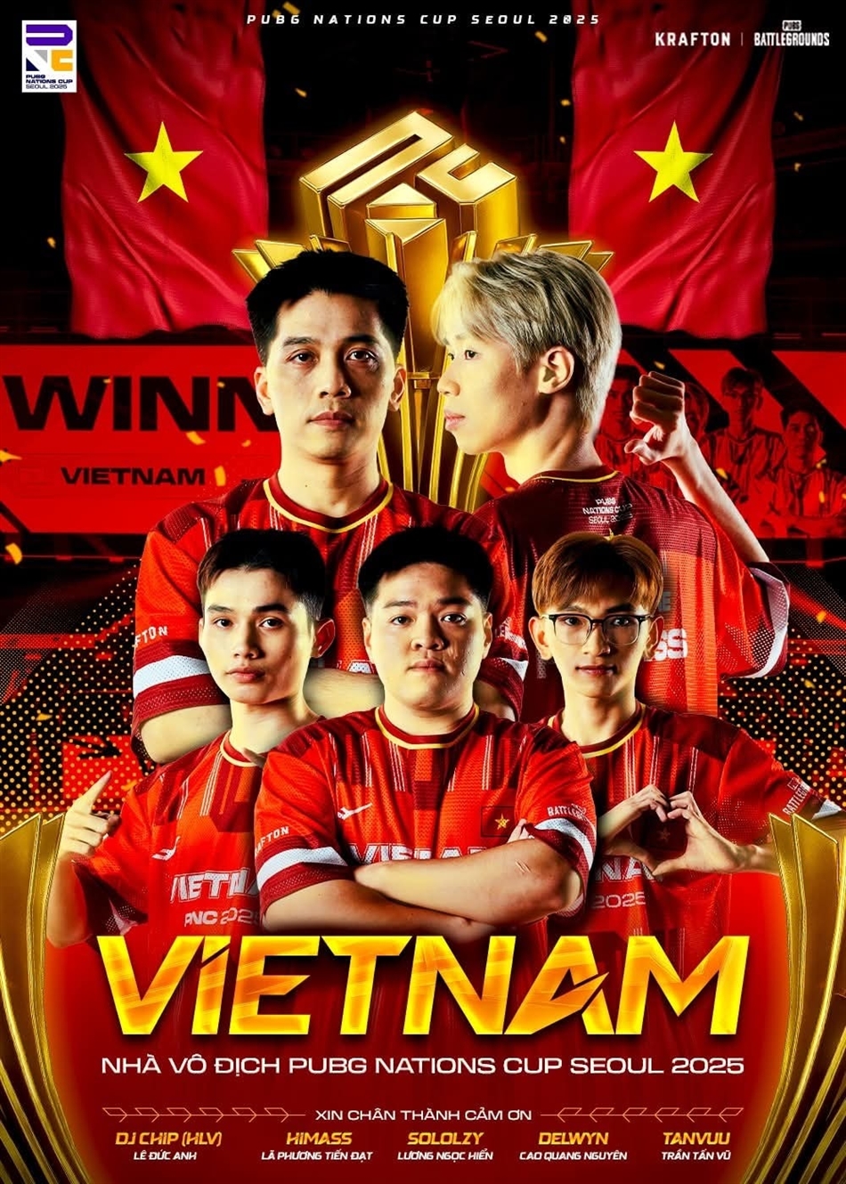 Esports Việt Nam vô địch giải thế giới - PUBG Nations Cup 2025 - Ảnh 1. Esports Việt Nam vô địch giải thế giới - PUBG Nations Cup 2025 - Ảnh 1.
