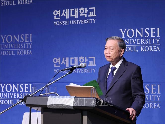 Toàn văn phát biểu của Tổng Bí thư Tô Lâm tại Đại học Yonsei (Hàn Quốc) - Ảnh 1. Toàn văn phát biểu của Tổng Bí thư Tô Lâm tại Đại học Yonsei (Hàn Quốc) - Ảnh 1.