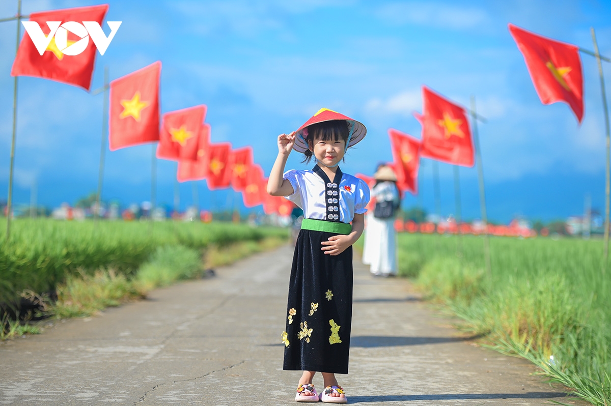 Điện Biên: Rực rỡ “con đường cờ Tổ quốc” giữa cánh đồng Mường Thanh chào mừng Quốc khánh 2/9 - Ảnh 8. Điện Biên: Rực rỡ “con đường cờ Tổ quốc” giữa cánh đồng Mường Thanh chào mừng Quốc khánh 2/9 - Ảnh 8.