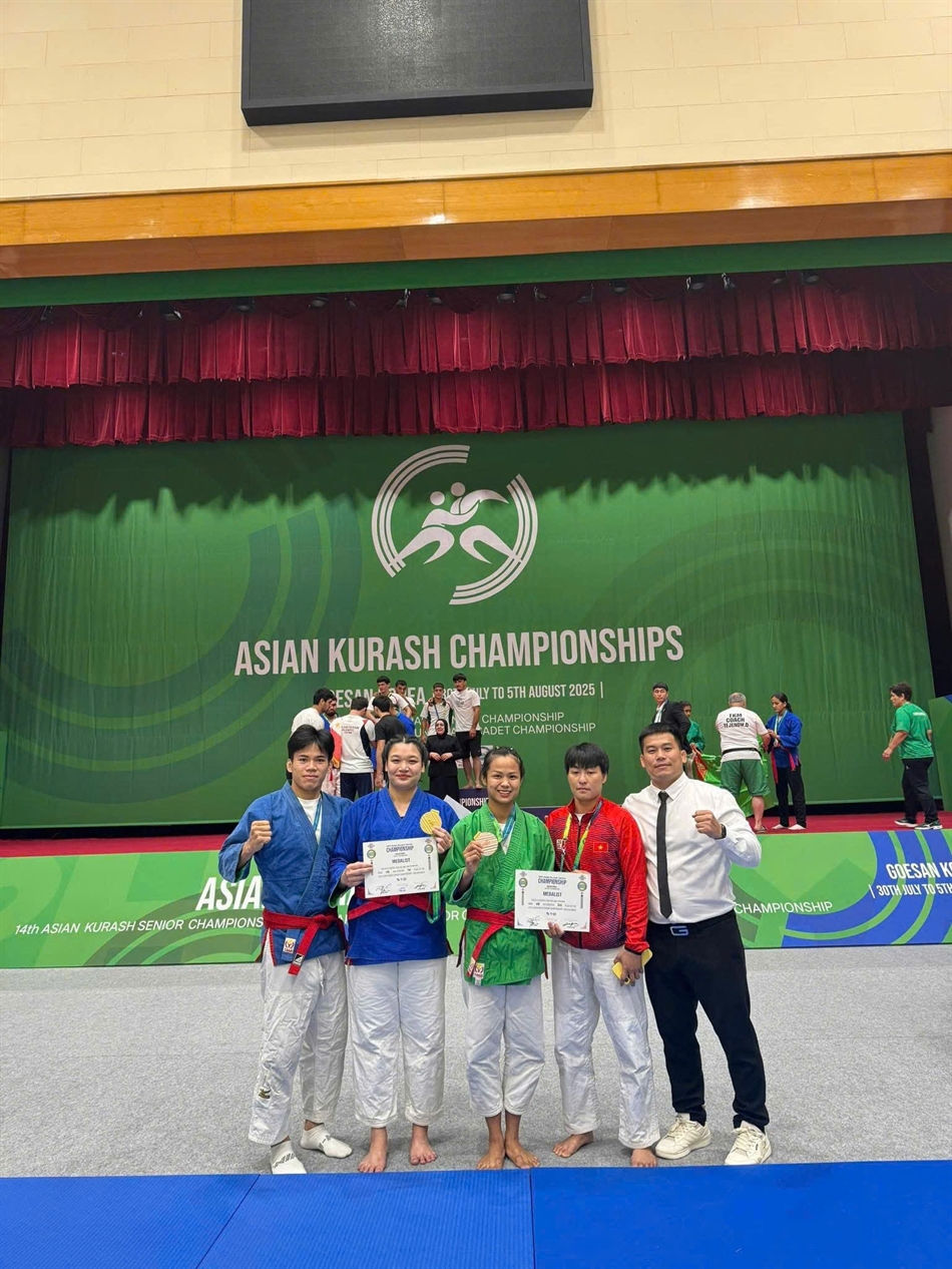 Kurash Việt Nam giành 3 HCV tại giải vô địch châu Á 2025 - Ảnh 1. Kurash Việt Nam giành 3 HCV tại giải vô địch châu Á 2025 - Ảnh 1.