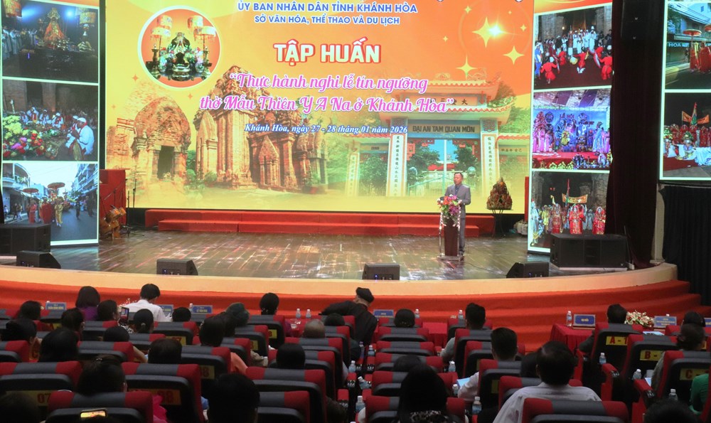 Khánh Hòa: Tập huấn thực hành nghi lễ tín ngưỡng thờ Mẫu Thiên Y A Na - Ảnh 1.