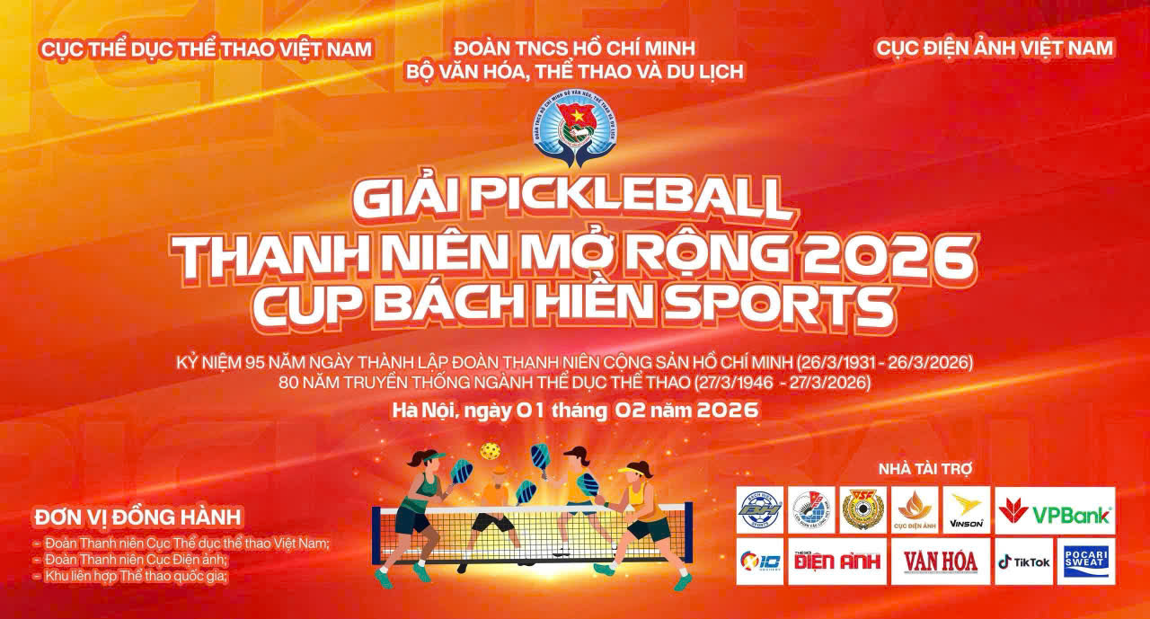 Giải Pickleball Thanh niên mở rộng 2026: Hướng tới kỉ niệm những ngày lễ lớn - Ảnh 1.