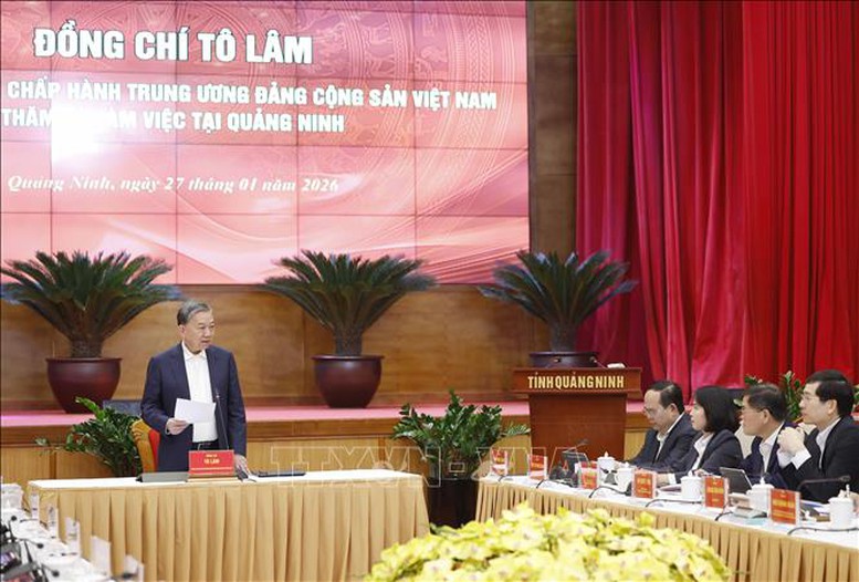 Tổng Bí thư Tô Lâm: Quảng Ninh từng bước trở thành hình mẫu phát triển xanh, hiện đại, sáng tạo và hội nhập quốc tế - Ảnh 1.