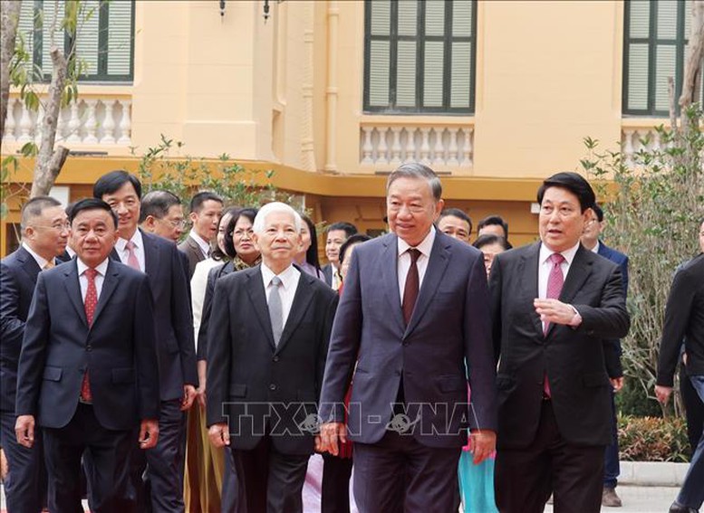 Tổng Bí thư Tô Lâm, Chủ tịch nước Lương Cường dự khánh thành công trình Trụ sở làm việc Cơ quan Chủ tịch nước - Ảnh 1.