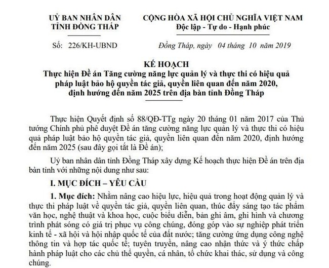 Đồng Tháp: Tăng cường quản lý và thực thi pháp luật bảo hộ quyền tác giả, quyền liên quan - Ảnh 1.