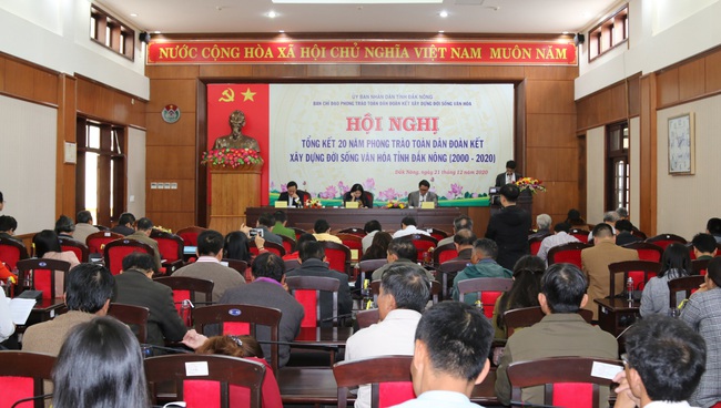 Hội nghị tổng kết 20 năm thực hiện Phong trào Toàn dân đoàn kết xây dựng đời sống văn hóa tỉnh Đắk Nông  - Ảnh 1.