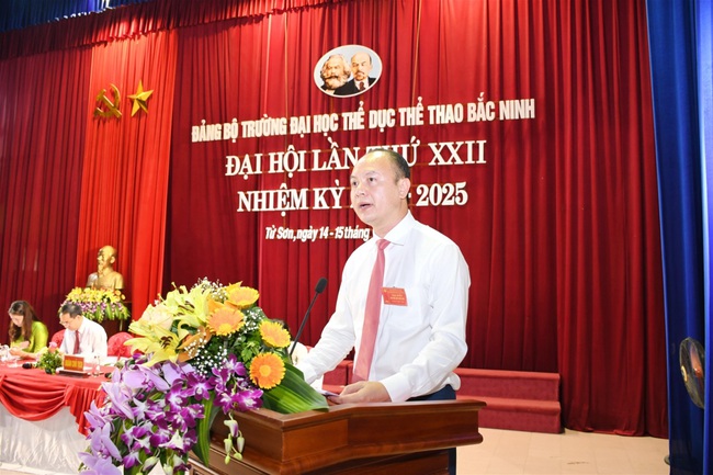 Trường Đại học TDTT Bắc Ninh tổ chức thành công Đại hội Đảng bộ lần thứ XXII, nhiệm kỳ 2020-2025 - Ảnh 1.