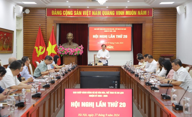 Thứ trưởng Tạ Quang Đông chủ trì Hội nghị lần thứ 20 Ban Chấp hành Đảng bộ Bộ VHTTDL - Ảnh 1.