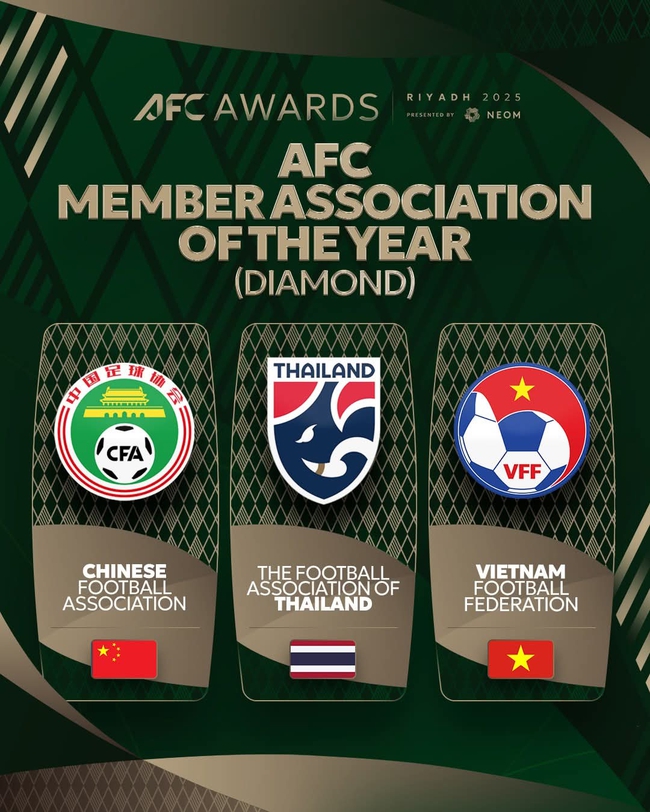 VFF vào top 3 đề cử Giải thưởng Liên đoàn thành viên của năm tại Lễ trao giải AFC Awards Riyadh 2025 - Ảnh 1. VFF vào top 3 đề cử Giải thưởng Liên đoàn thành viên của năm tại Lễ trao giải AFC Awards Riyadh 2025 - Ảnh 1.