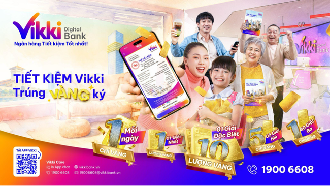 Trúng VÀNG mỗi ngày cùng Vikki Bank- Ngân hàng Tiết kiệm Tốt nhất - Ảnh 1. Trúng VÀNG mỗi ngày cùng Vikki Bank- Ngân hàng Tiết kiệm Tốt nhất - Ảnh 1.