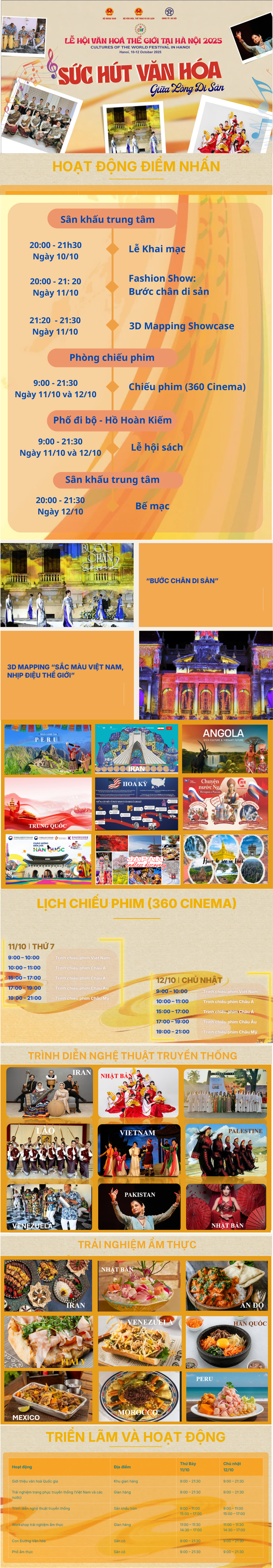 Infographic: Nhiều hoạt động đặc sắc, hấp dẫn tại Lễ hội Văn hóa Thế giới tại Hà Nội lần thứ nhất - Ảnh 1.