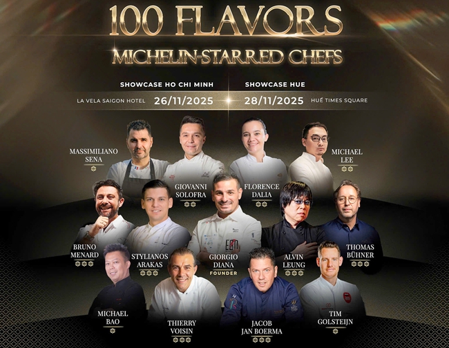 13 đầu bếp Michelin sẽ hội tụ tại Việt Nam tại sự kiện &quot;100 Flavors - Michelin-Starred Chefs&quot; - Ảnh 1.