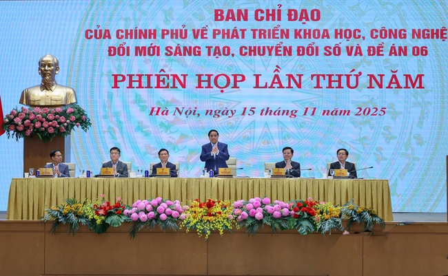 Phiên họp lần thứ 5 của Ban Chỉ đạo của Chính phủ về phát triển khoa học, công nghệ, đổi mới sáng tạo, chuyển đổi số và Đề án 06, - Ảnh 1.