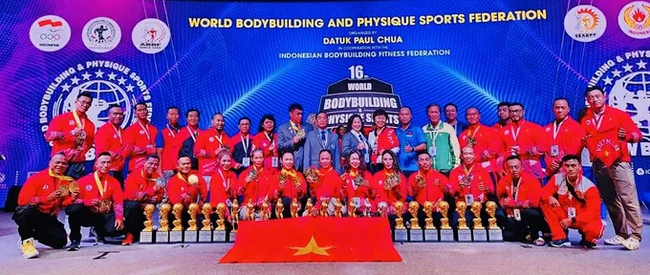 Thể hình Việt Nam giành 10 HCV và xếp hạng nhì tại giải vô địch thế giới 2025 - Ảnh 1.