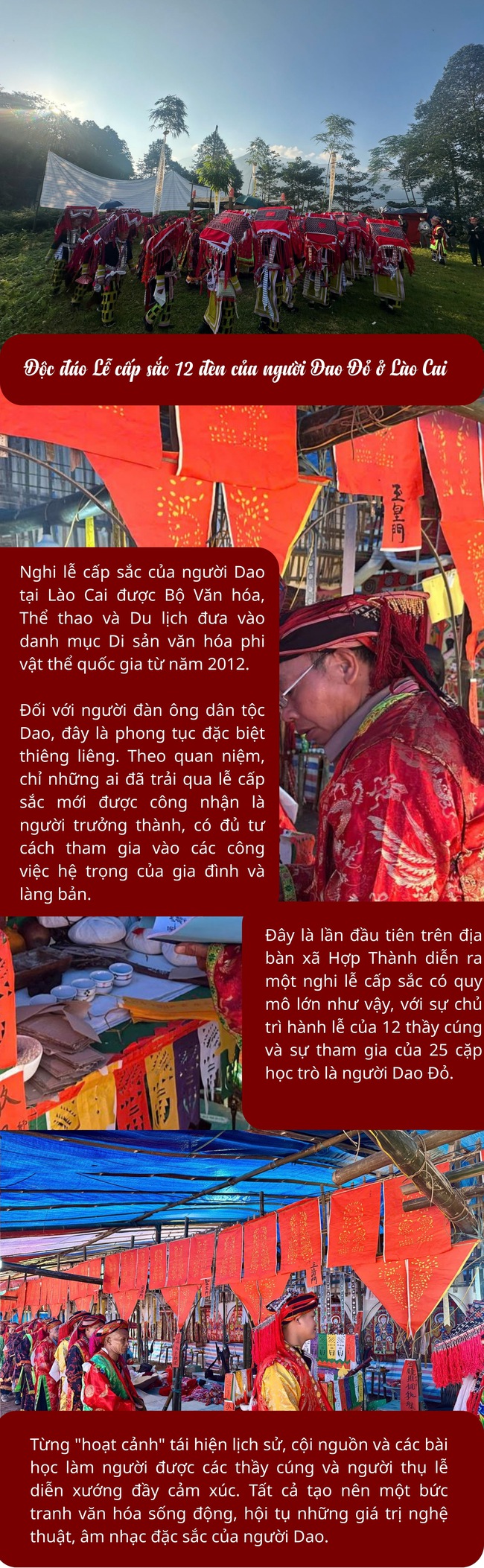 Infographic: Lễ cấp sắc 12 đèn của người Dao Đỏ ở Hợp Thành, Lào Cai - Ảnh 1.
