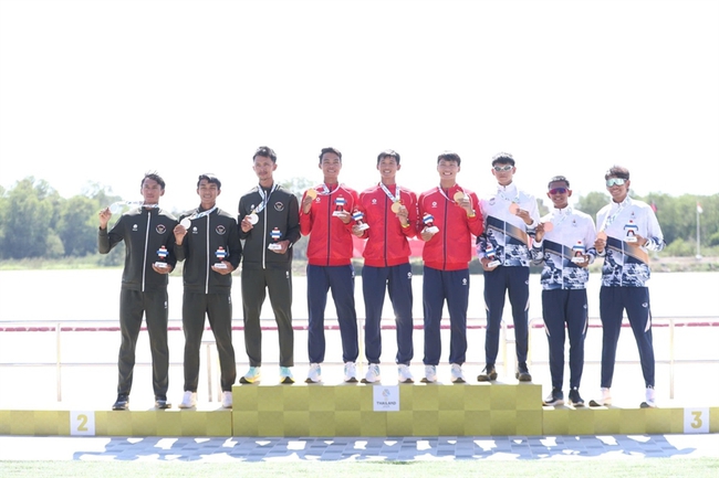 Đua thuyền Việt Nam thăng hoa, khẳng định vị thế hàng đầu khu vực tại SEA Games 33 - Ảnh 3. Đua thuyền Việt Nam thăng hoa, khẳng định vị thế hàng đầu khu vực tại SEA Games 33 - Ảnh 3.