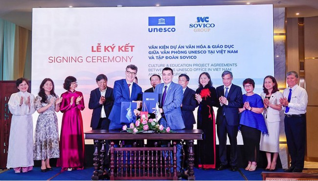 UNESCO và SOVICO ký kết hợp tác triển khai dự án thúc đẩy văn hóa, giáo dục và phát triển bền vững tại Việt Nam - Ảnh 1.