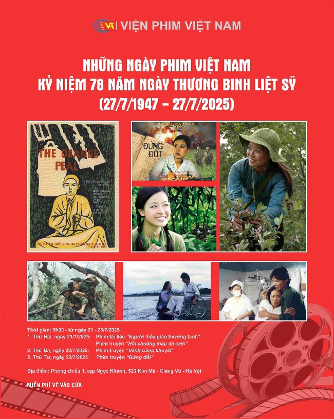 Chiếu phim miễn phí nhân kỷ niệm 78 năm Ngày Thương binh liệt sĩ - Ảnh 1. Chiếu phim miễn phí nhân kỷ niệm 78 năm Ngày Thương binh liệt sĩ - Ảnh 1.