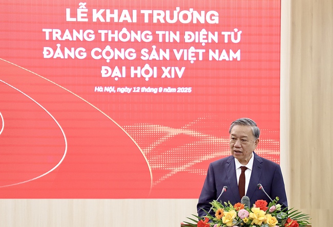 Tổng Bí thư Tô Lâm dự lễ ra mắt Trang thông tin điện tử &quot;Đảng Cộng sản Việt Nam - Đại hội XIV&quot; - Ảnh 3.