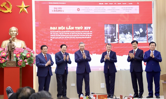 Tổng Bí thư Tô Lâm dự lễ ra mắt Trang thông tin điện tử &quot;Đảng Cộng sản Việt Nam - Đại hội XIV&quot; - Ảnh 6.