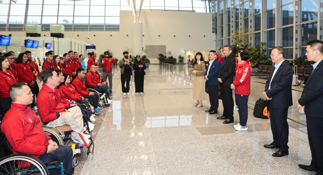 Đoàn Thể thao người khuyết tật Việt Nam lên đường tham dự ASEAN Para Games 13 - Ảnh 1. Đoàn Thể thao người khuyết tật Việt Nam lên đường tham dự ASEAN Para Games 13 - Ảnh 1.