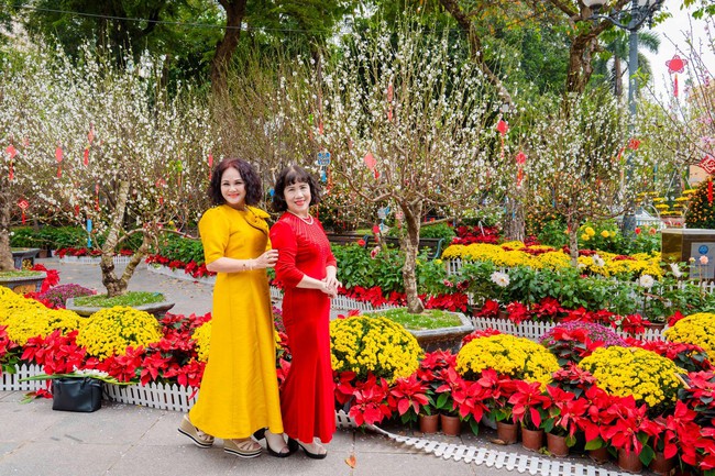 Du khách tấp nập check-in không gian hoa xuân ấn tượng giữa lòng Hà Nội - Ảnh 4. Du khách tấp nập check-in không gian hoa xuân ấn tượng giữa lòng Hà Nội - Ảnh 4.