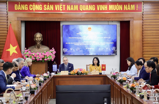 Thứ trưởng Thường trực Lâm Thị Phương Thanh tiếp Phó Chủ tịch thứ nhất Quốc hội Hy Lạp Ioannis Plakiotakis - Ảnh 3. Thứ trưởng Thường trực Lâm Thị Phương Thanh tiếp Phó Chủ tịch thứ nhất Quốc hội Hy Lạp Ioannis Plakiotakis - Ảnh 3.